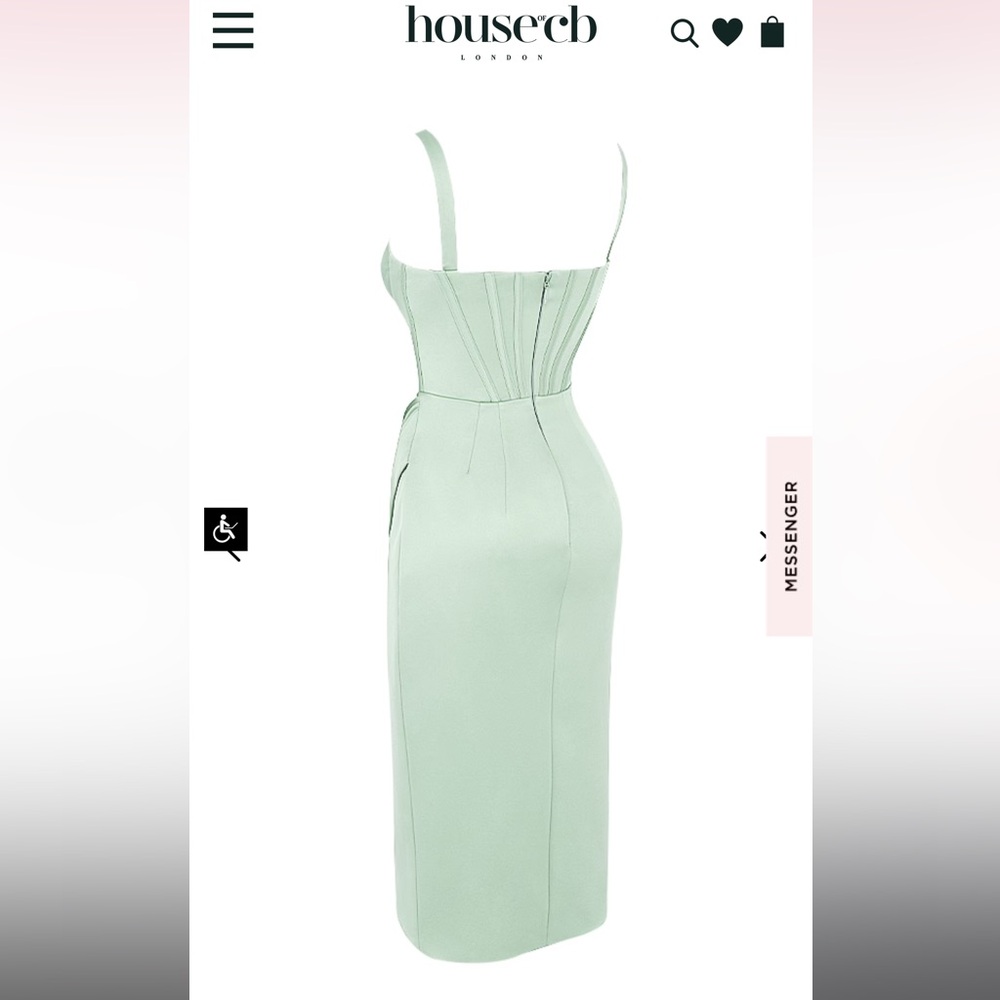 House of CB Green Midi Dress with Elegant Silhouette - Picture 6 of 8